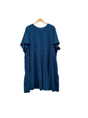 Old Navy Tiered Slub Knit T-Shirt All Day Dress Nautical Twilight/Dark Blue 4X